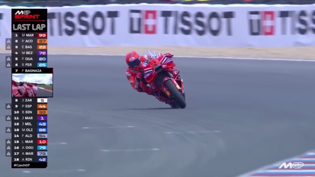 Marc Marquez and Pedro Acosta scrap in the Tissot Sprint last lap 2025 Czech GP_0.02.55.00