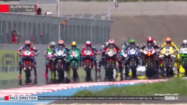 RACE 1 – 7 riders in Turn 2 crash – 2025 HungarianWorldSBK_0.01.30.00