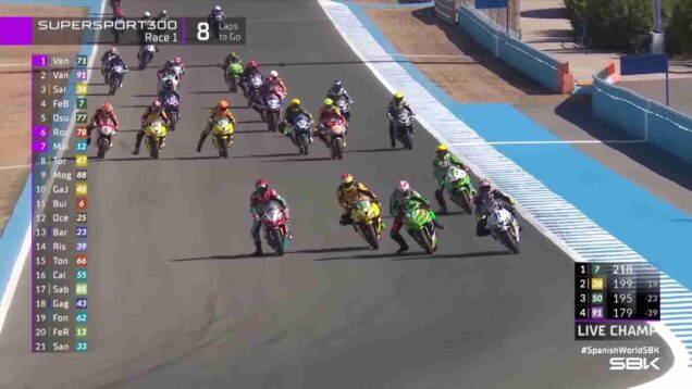 HIGHLIGHTS from a chaotic WorldSSP300 Race 1 2025 SpanishWorldSBK_0.00.22.00